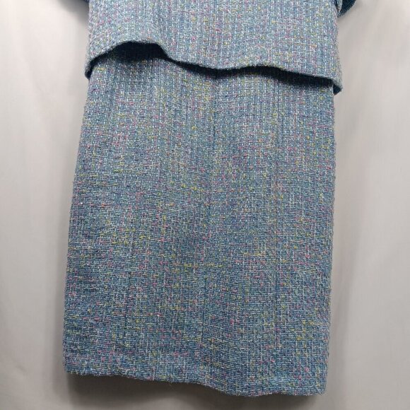 DRAPER'S & DAMON'S Women's Light Blue Tweed Dress Jacket Size 14 - Picture 10 of 10